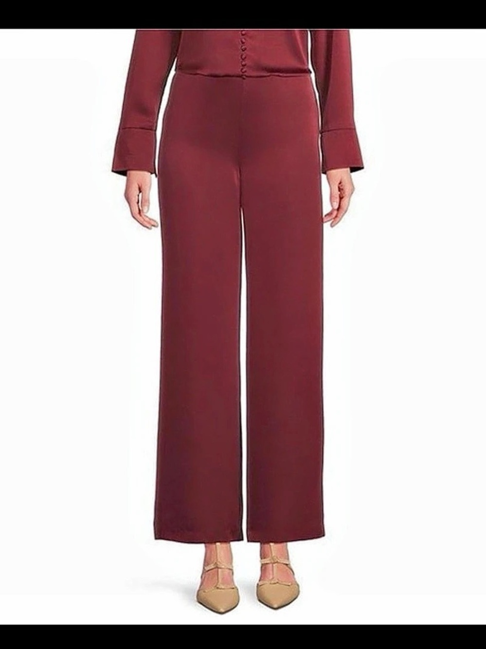 Alex Marie Wide Leg Pants in Maroon Burgundy Like New